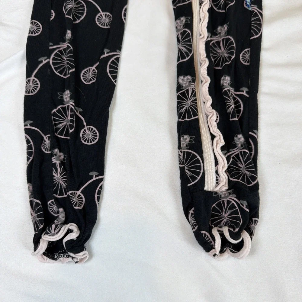 Kickee Pants Bamboo Viscose Pajama‎ One Piece Girls Bicycle Size 6 Year Kids